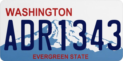 WA license plate ADR1343