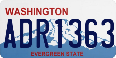 WA license plate ADR1363