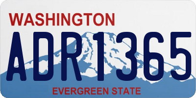 WA license plate ADR1365