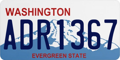 WA license plate ADR1367