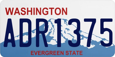 WA license plate ADR1375