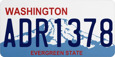 WA license plate ADR1378