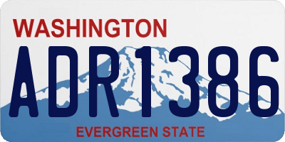 WA license plate ADR1386