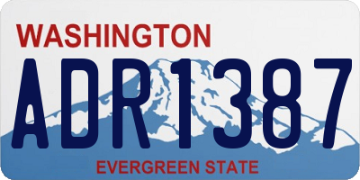 WA license plate ADR1387