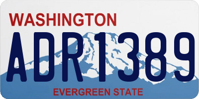 WA license plate ADR1389