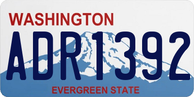 WA license plate ADR1392