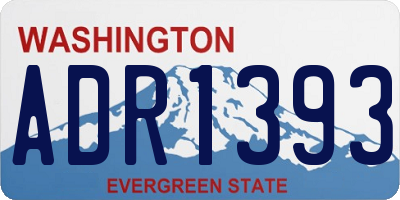 WA license plate ADR1393