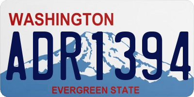 WA license plate ADR1394