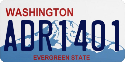 WA license plate ADR1401