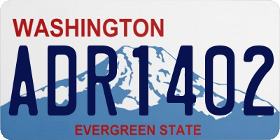 WA license plate ADR1402