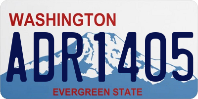 WA license plate ADR1405