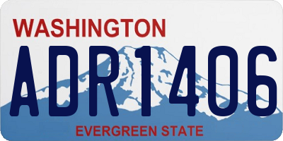 WA license plate ADR1406