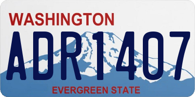 WA license plate ADR1407