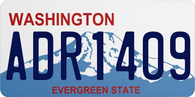 WA license plate ADR1409