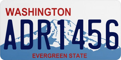 WA license plate ADR1456