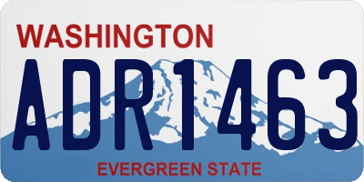 WA license plate ADR1463