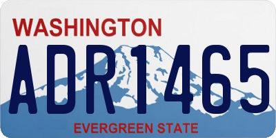 WA license plate ADR1465