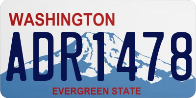 WA license plate ADR1478