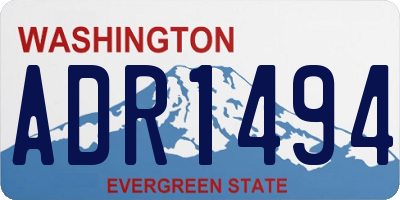 WA license plate ADR1494