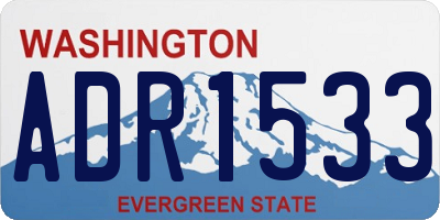 WA license plate ADR1533