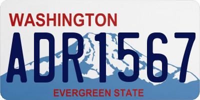 WA license plate ADR1567