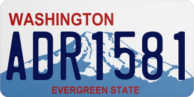WA license plate ADR1581