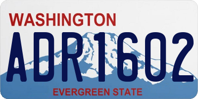 WA license plate ADR1602
