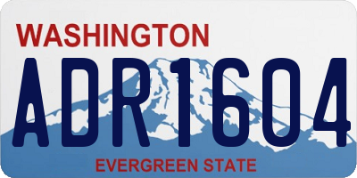 WA license plate ADR1604