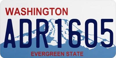WA license plate ADR1605