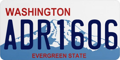 WA license plate ADR1606