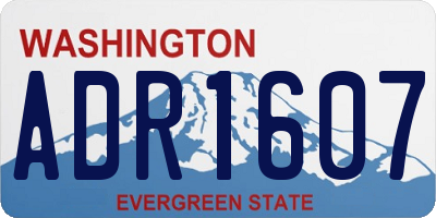 WA license plate ADR1607
