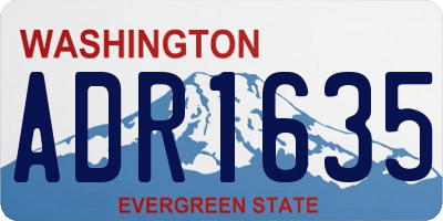 WA license plate ADR1635
