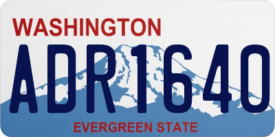WA license plate ADR1640