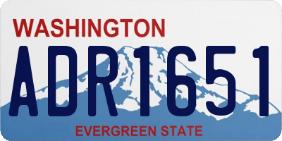 WA license plate ADR1651
