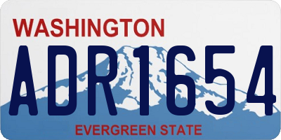 WA license plate ADR1654