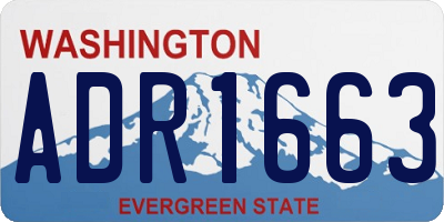 WA license plate ADR1663