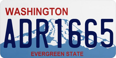 WA license plate ADR1665