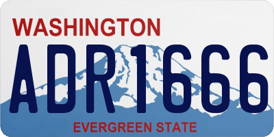 WA license plate ADR1666