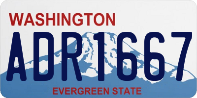WA license plate ADR1667