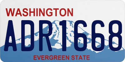 WA license plate ADR1668