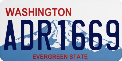 WA license plate ADR1669