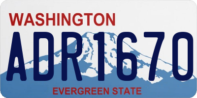 WA license plate ADR1670