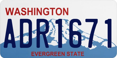 WA license plate ADR1671