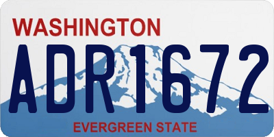 WA license plate ADR1672