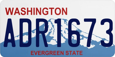 WA license plate ADR1673