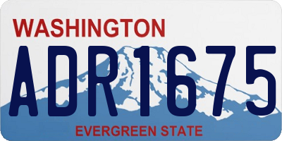 WA license plate ADR1675
