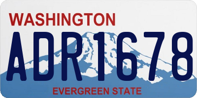 WA license plate ADR1678