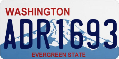 WA license plate ADR1693