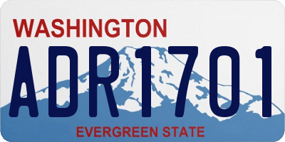 WA license plate ADR1701