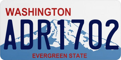 WA license plate ADR1702